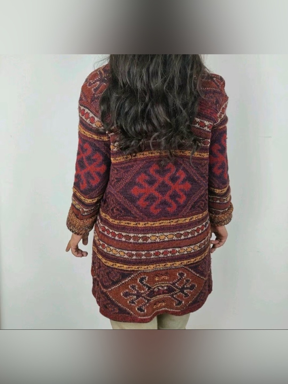 Vintage Ralph Lauren Shawl Collar Southwestern Cardigan Sweater - M 💜❤️🧡 - Picture 8 of 11